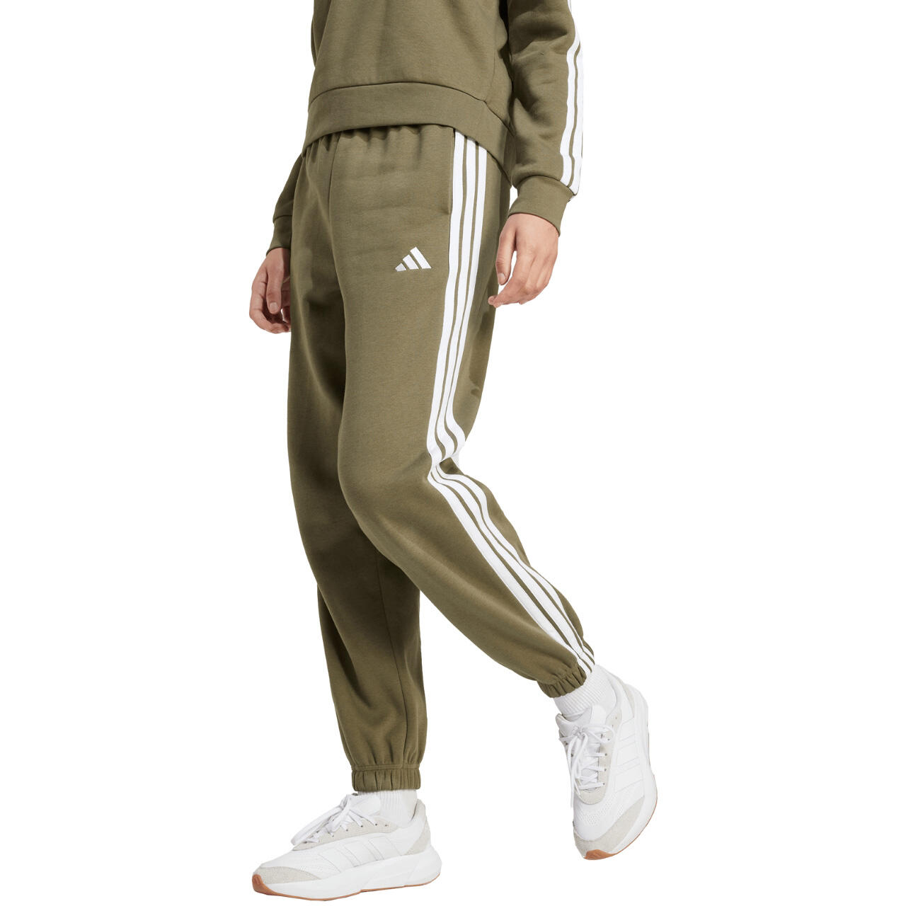 Spodnie damskie adidas Essentials 3-Stripes Fleece Loose-Fit