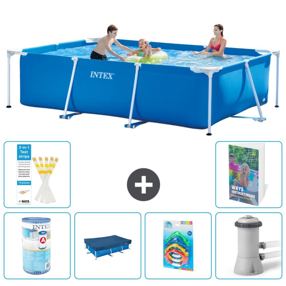 INTEX Basen ze stelażem Prostokątny - 300x200x75 cm - 7-częściowy S19