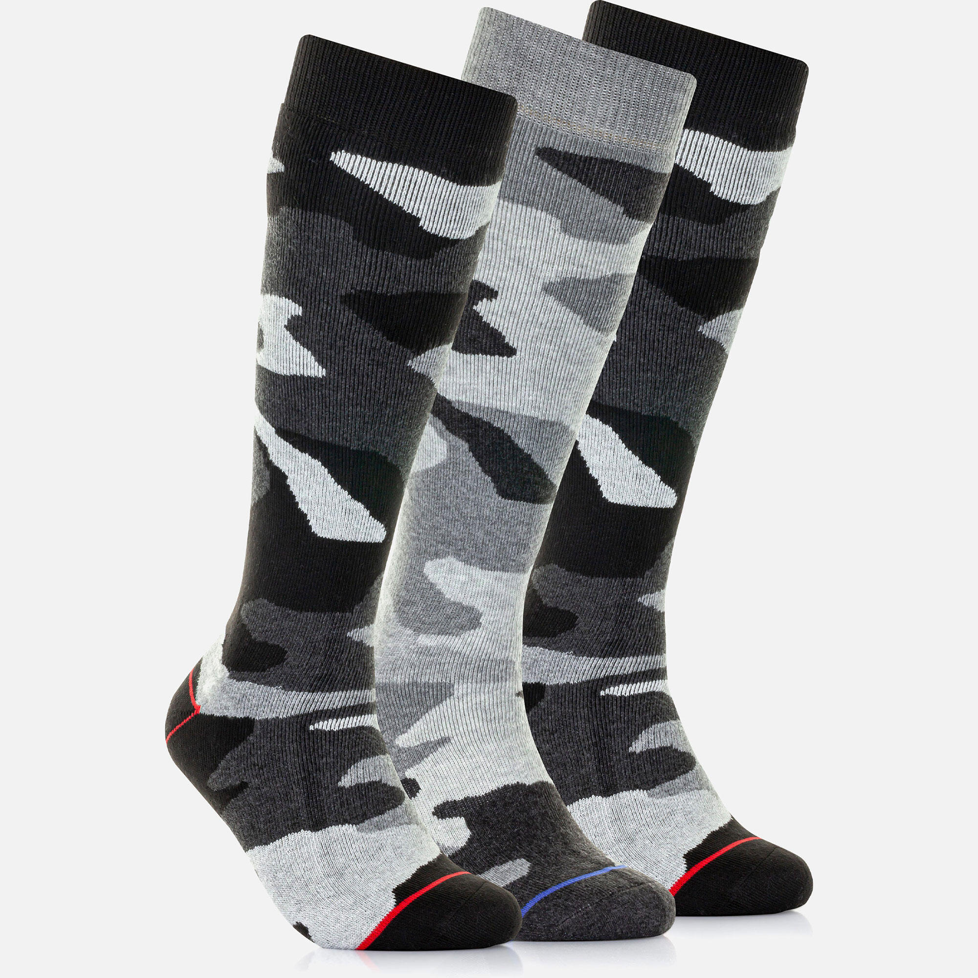 Skarpety Narciarskie Męskie Surfanic ProTech – Zestaw 3 pary – Czarne Camo