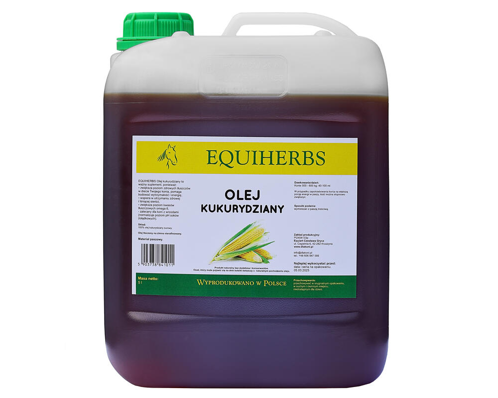 Olej kukurydziany dla koni EQUIHERBS