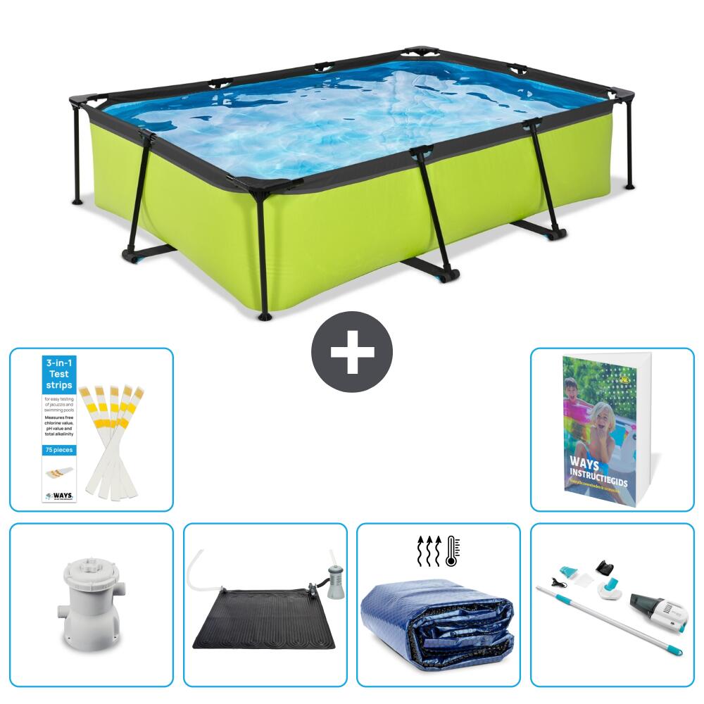 EXIT TOYS Basen Prostokątny - 300x200x65 cm - 7-częściowy S252