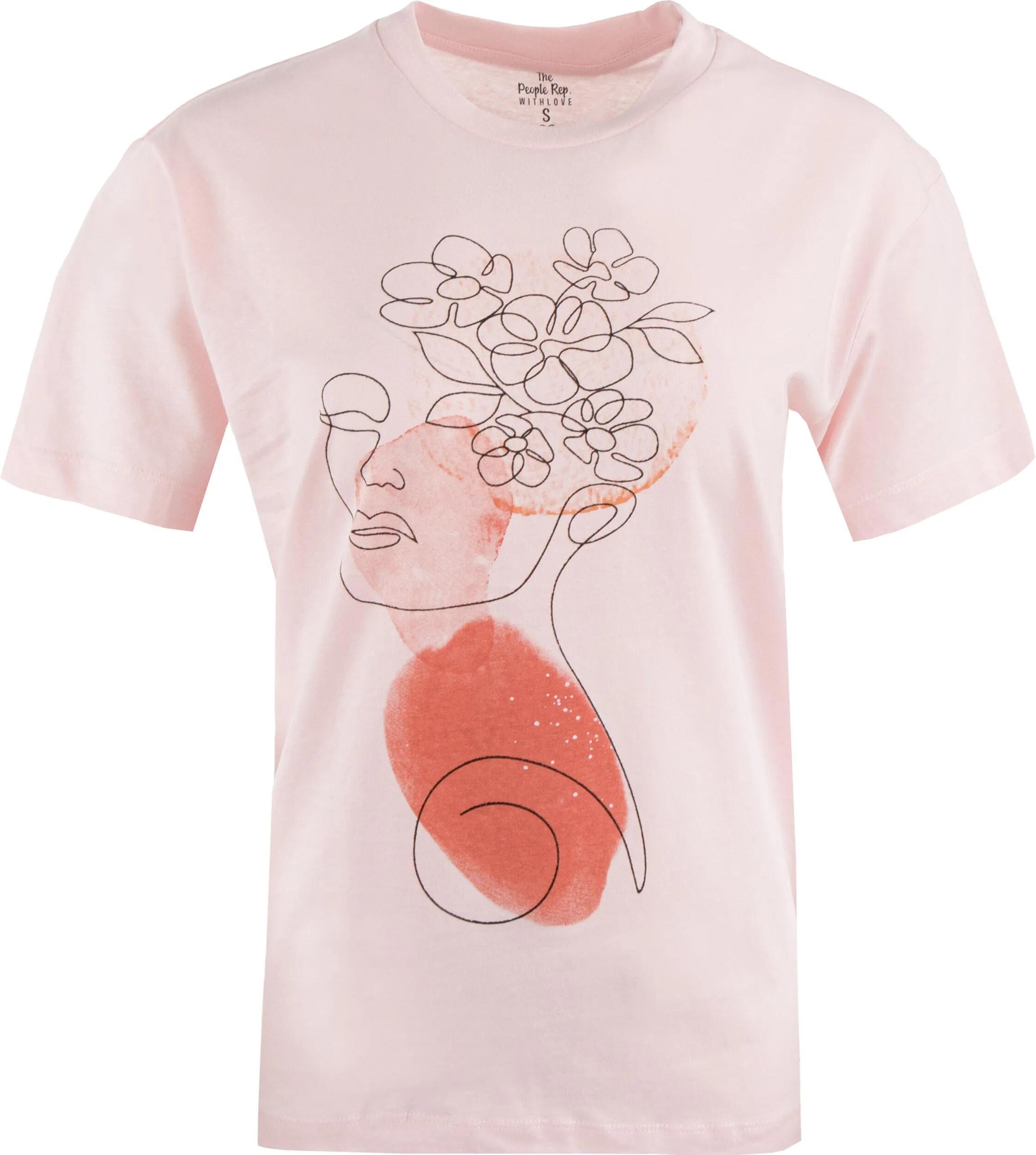 T-shirt damski The People Rep. Marilena jasnoróżowy