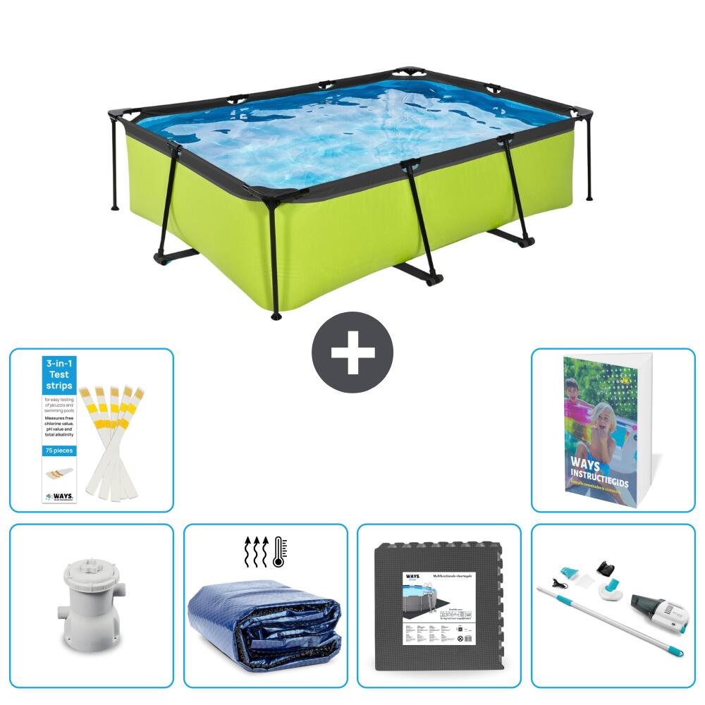 EXIT TOYS Basen Prostokątny - 220x150x65 cm - 7-częściowy S315