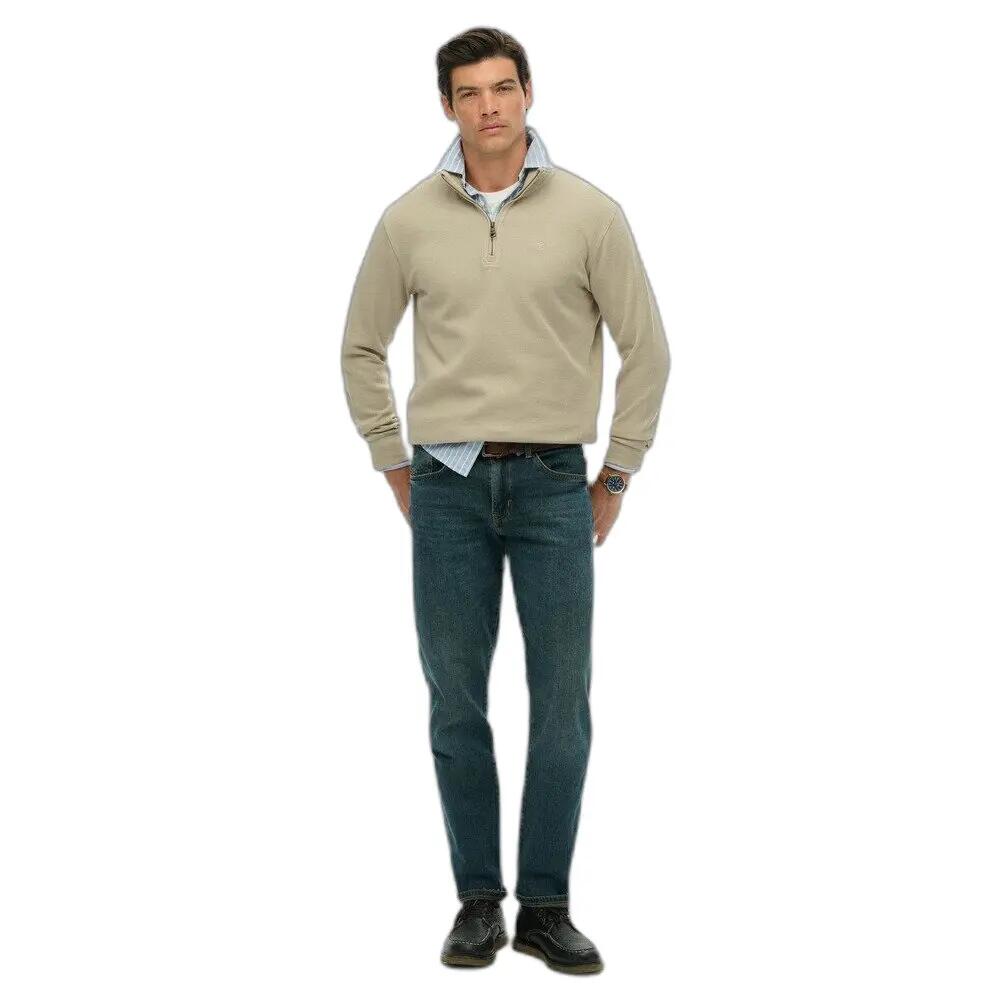 Sweter z prążkowanego materiału z zamkiem na szyi Superdry