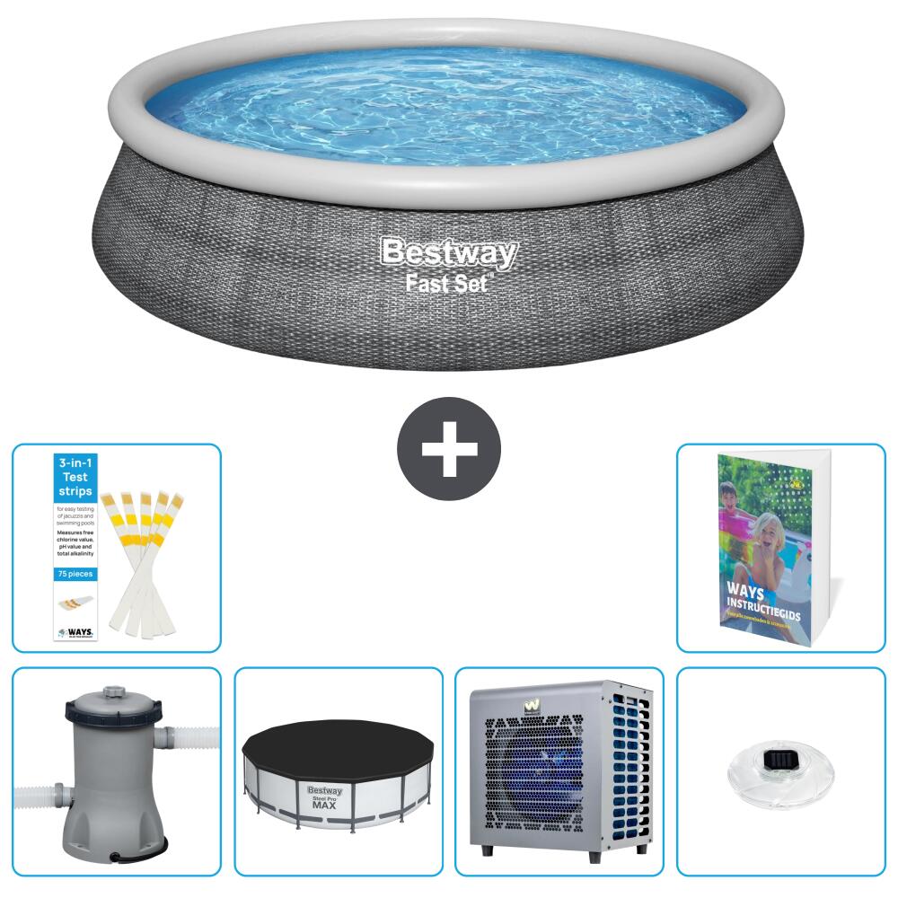 BESTWAY Basen Fast Set Okrągły - 457x84 cm - 7-częściowy S175