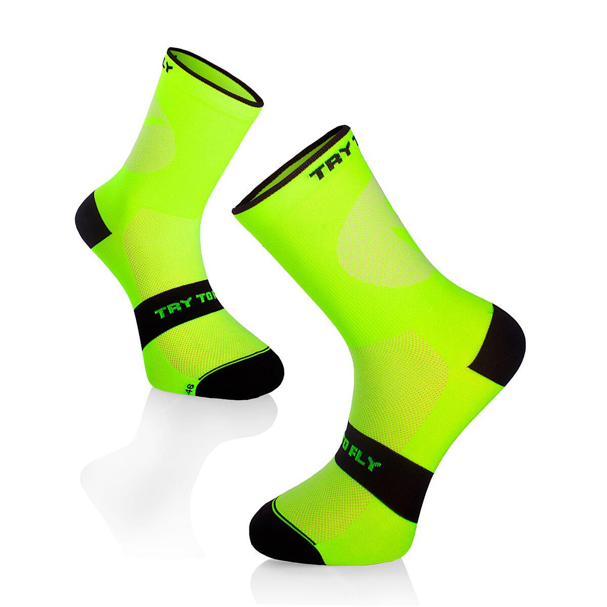 Skarpety rowerowe SKARPETKI ROWEROWE LEKKIE Fluo Yellow
