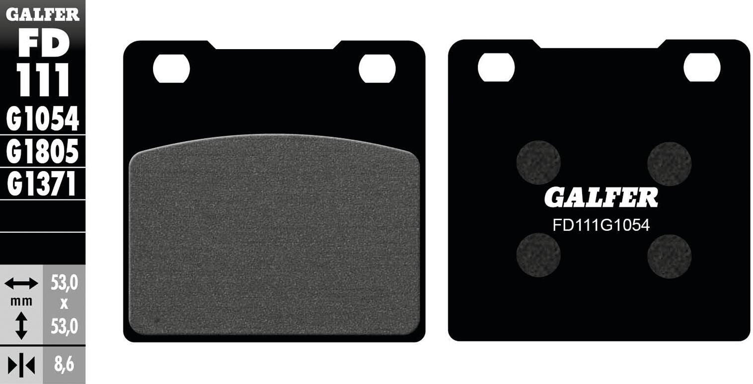 GALFER FD111 G1054 klocki hamulcowe organiczne 53 x 53 mm