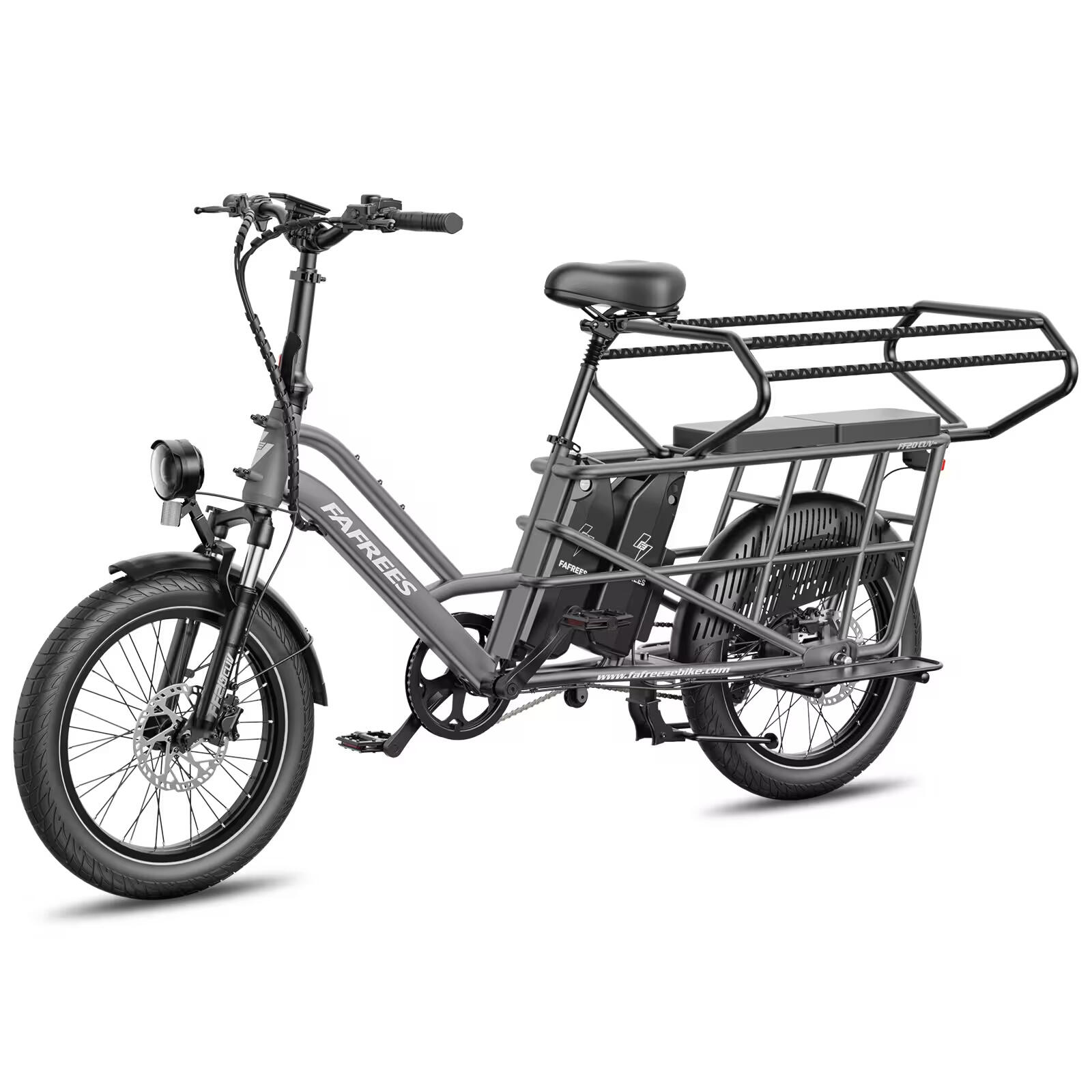 Cargo E Bike FF20 CUV Baterie 2x15Ah 170km Fat Opony Fotelik Dziecko 200kg