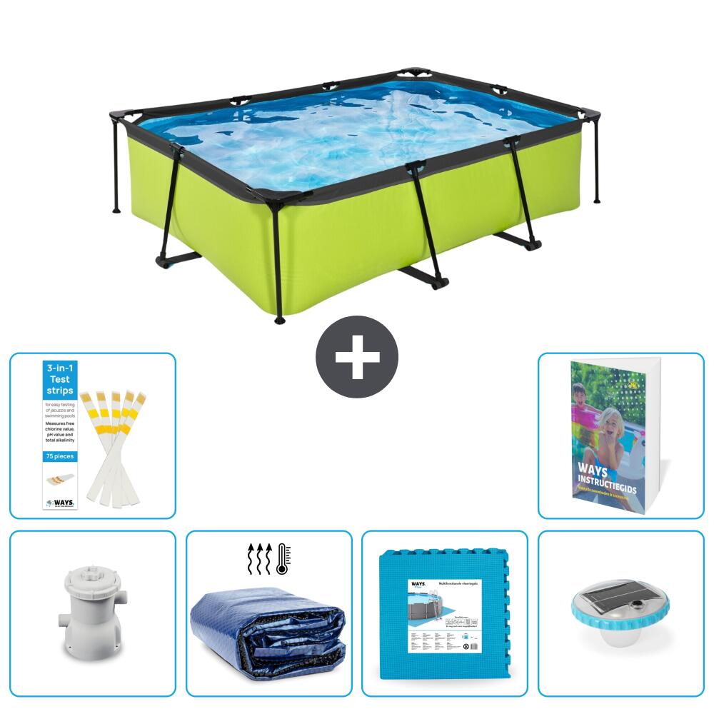 EXIT TOYS Basen Prostokątny - 220x150x65 cm - 7-częściowy S326