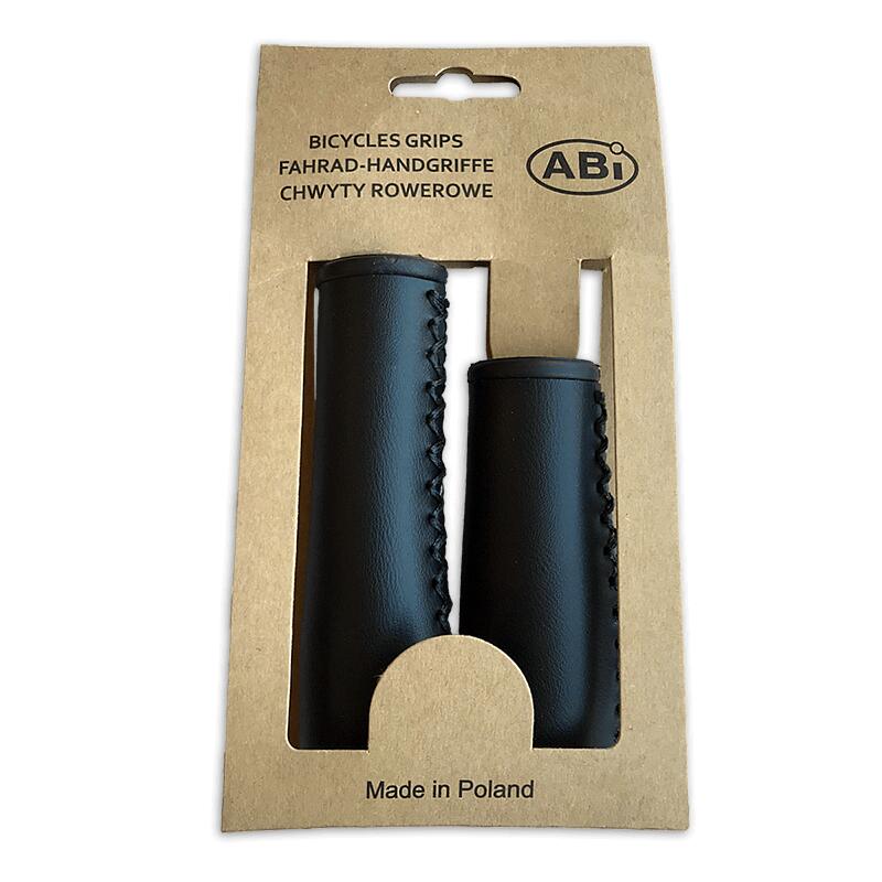 ABI skórzane chwyty rowerowe 120 mm długi 95 mm krótki