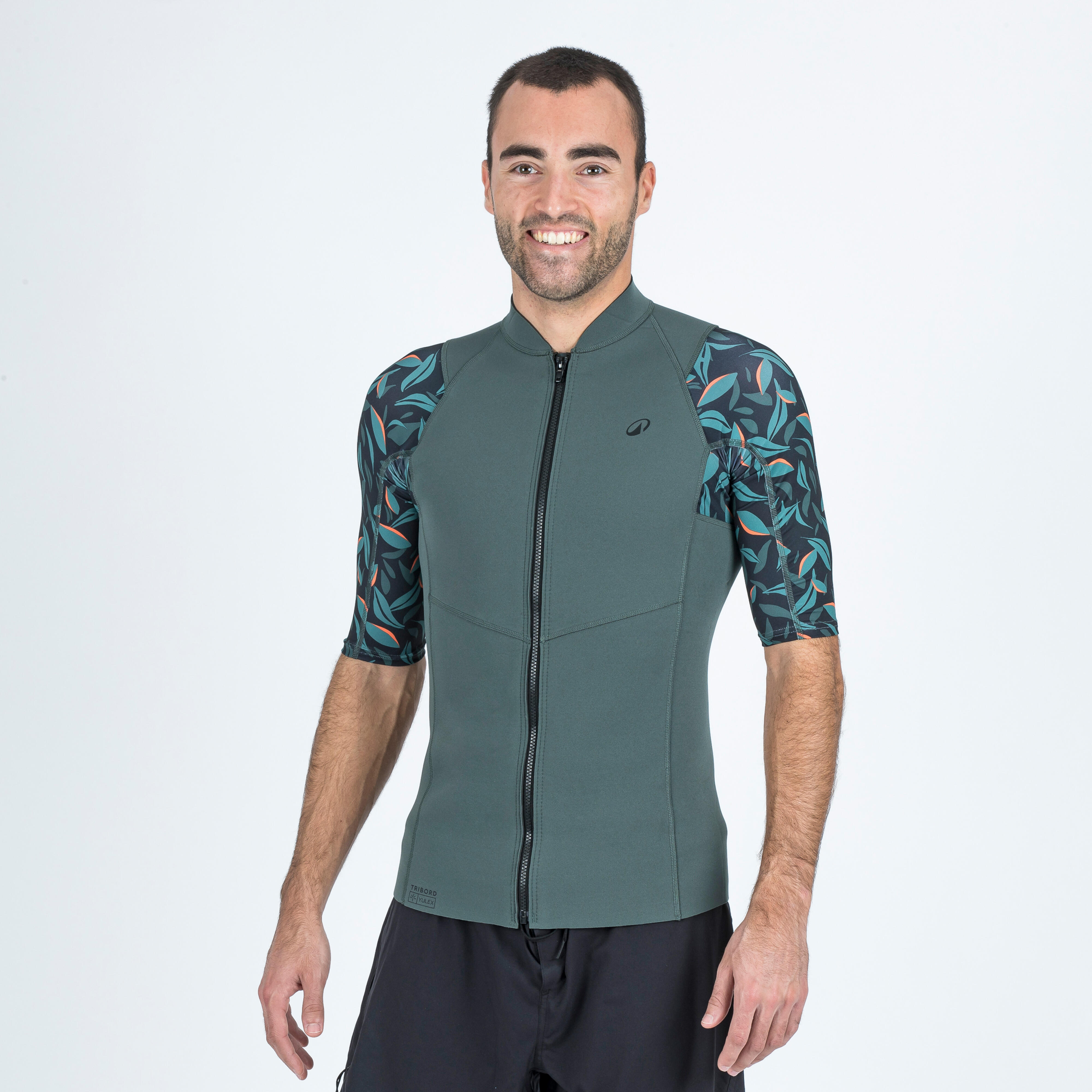 Top anty-UV do snorkelingu męski Subea Yulex100 1 5 mm Awake krótki rękaw