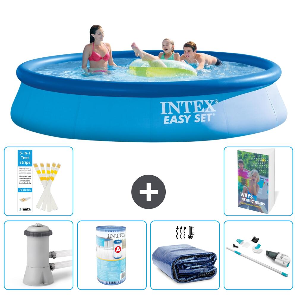 INTEX Basen Easy Set Okrągły - 396x84 cm - 7-częściowy S201