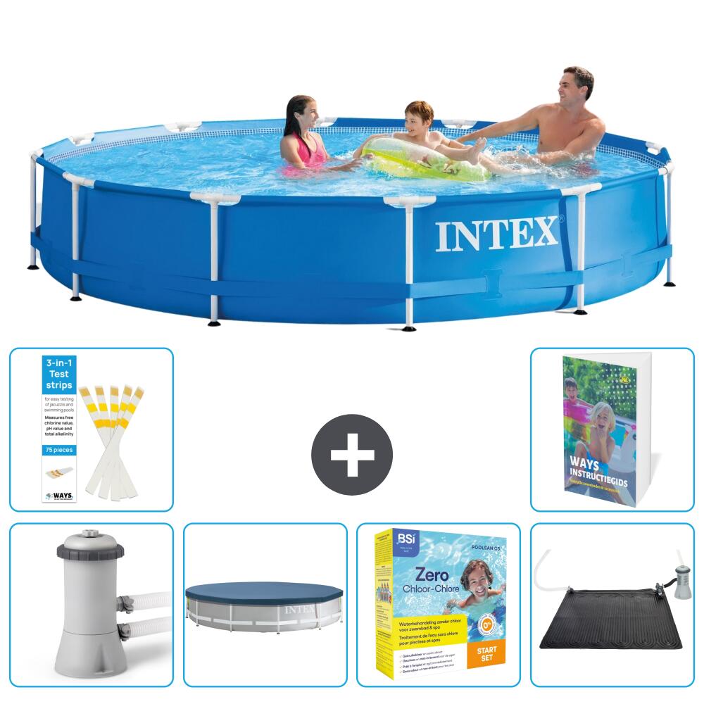 INTEX Basen ze stelażem Okrągły - 366x76 cm - 7-częściowy S234