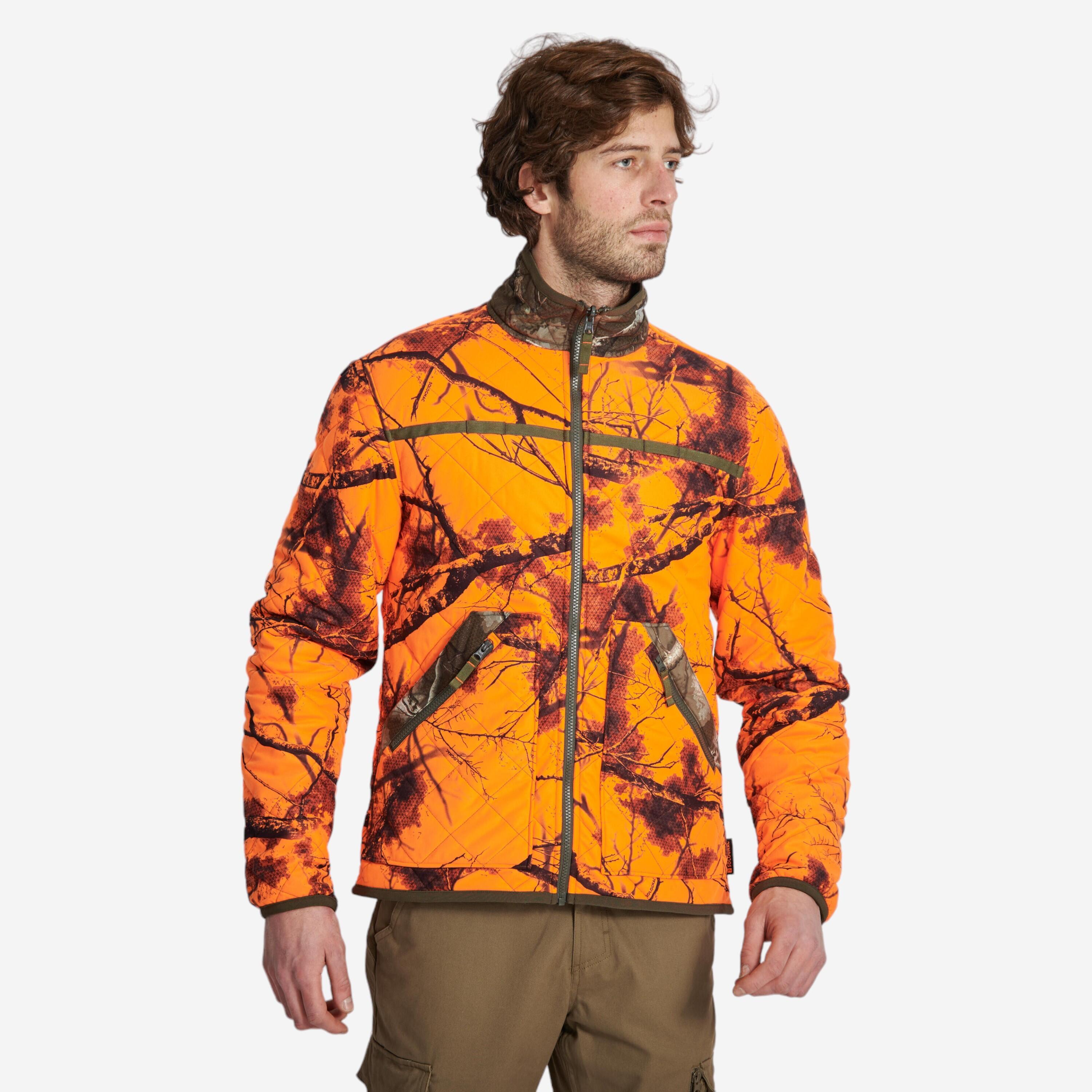 Kurtka Solognac ocieplana dwustronna camo treemetic/treemetic fluo
