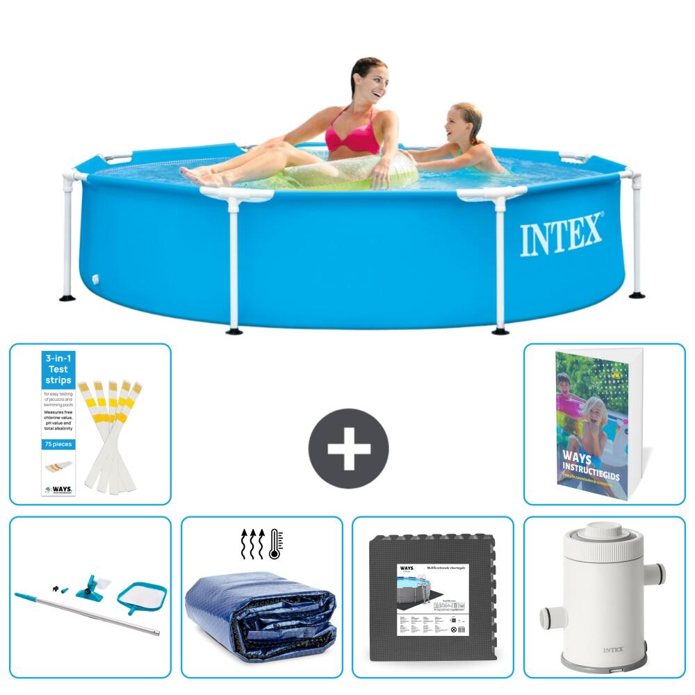 INTEX Basen ze stelażem Okrągły - 244x51 cm - 7-częściowy S43