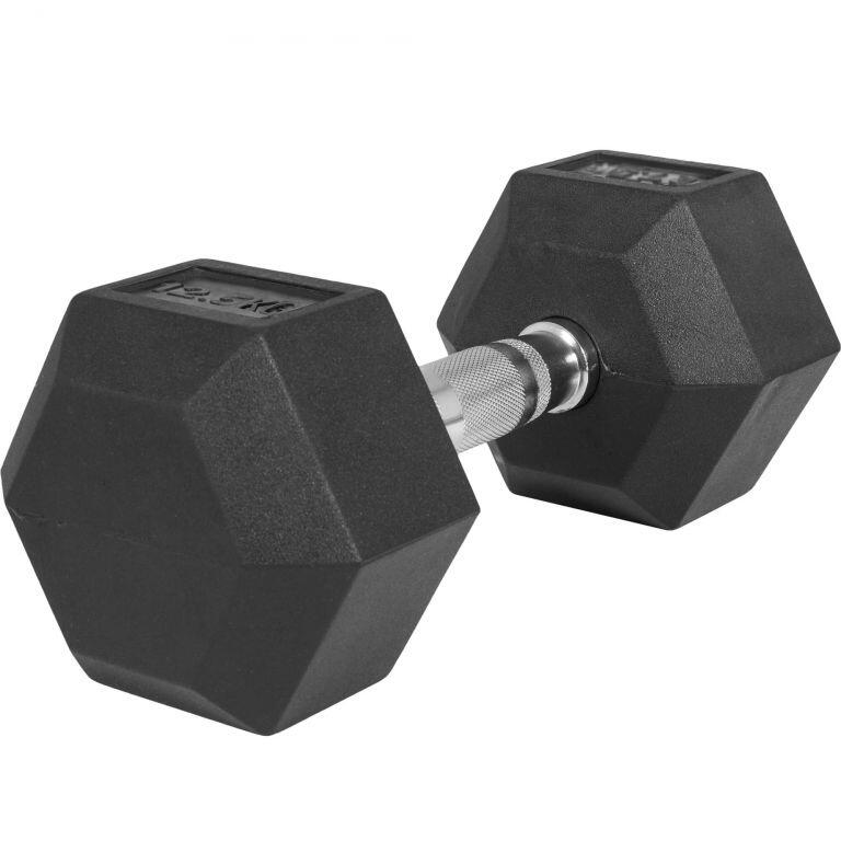 Hantla HEX 12,5 kg sześciokątna żeliwna gumowana Gorilla Sports