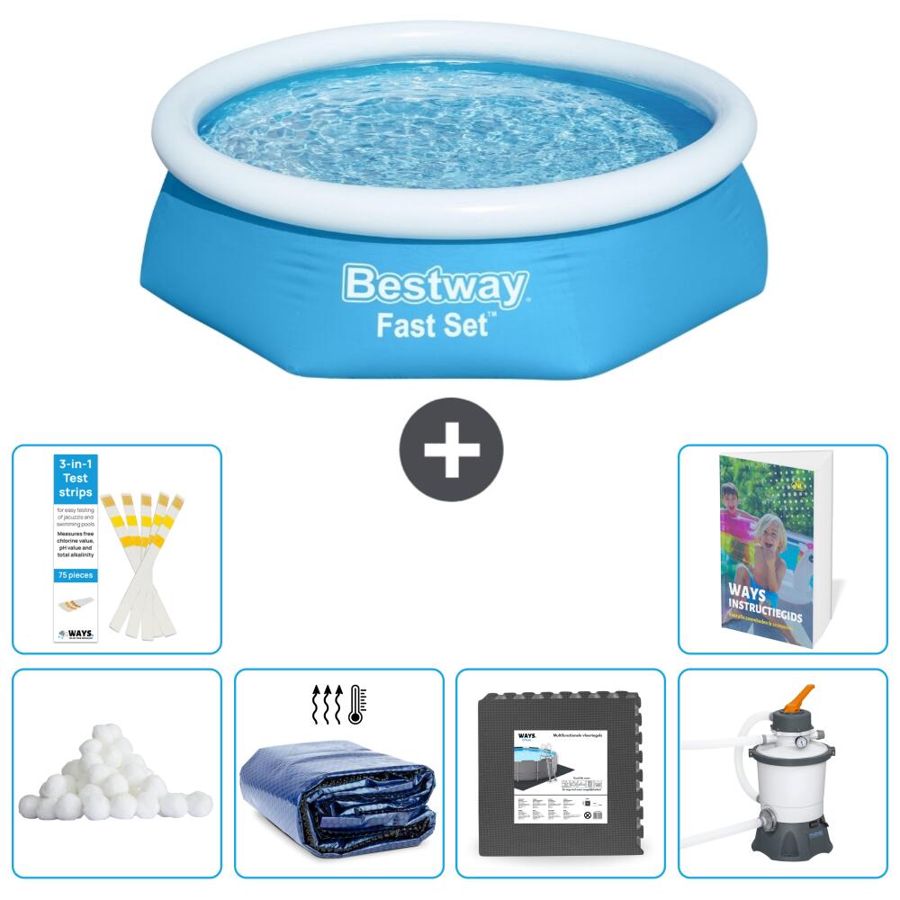 BESTWAY Basen Fast Set Okrągły - 244x61 cm - 7-częściowy S31