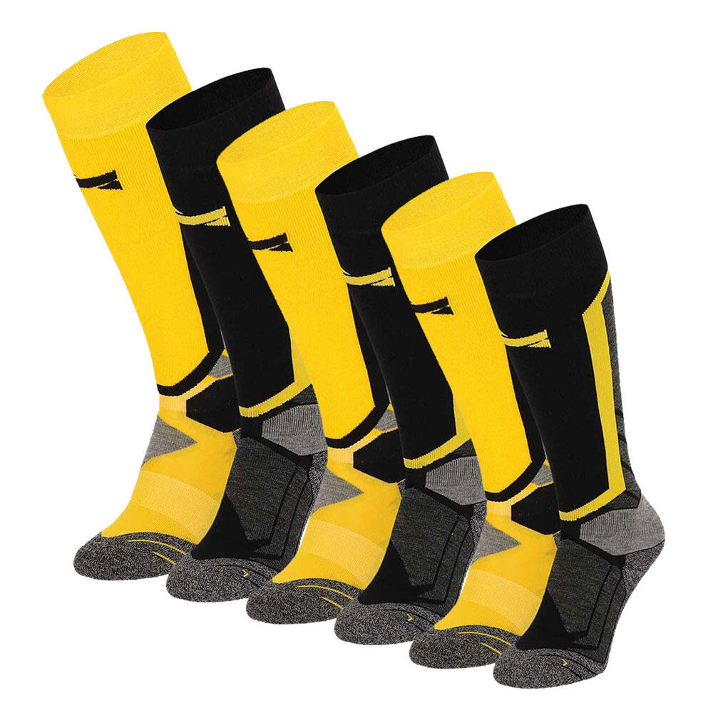 Skarpety snowboardowe Xtreme, 6 par, Multi Żółty
