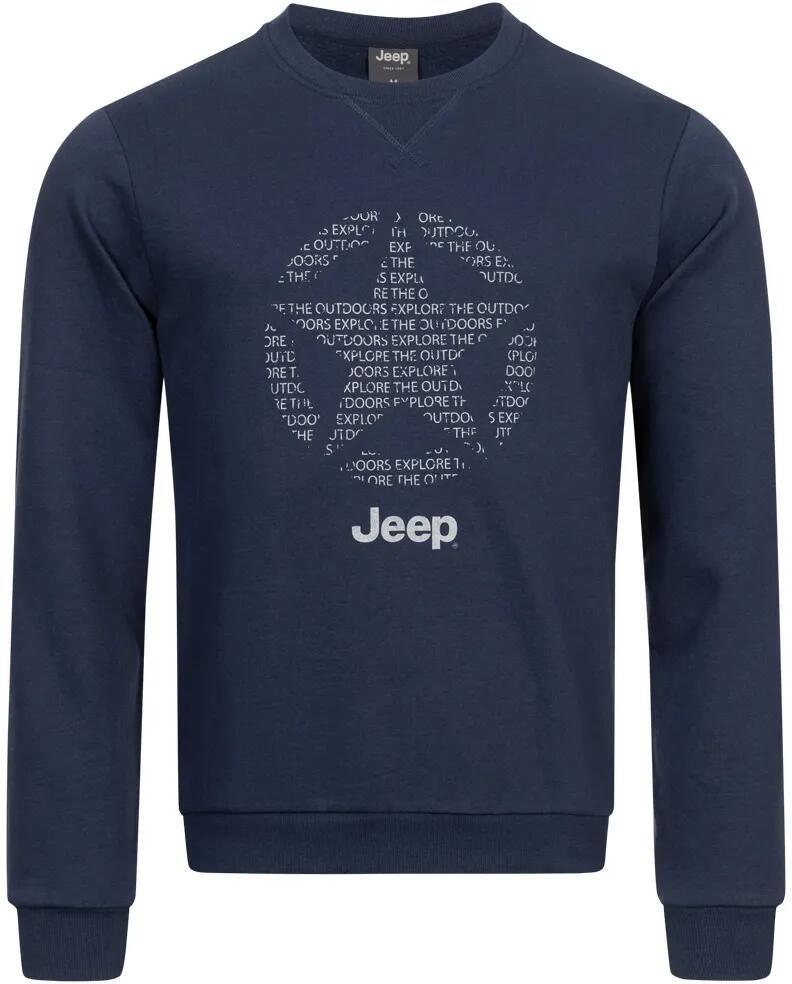 Męska bluza z okrągłym dekoltem Jeep Star, niebieska