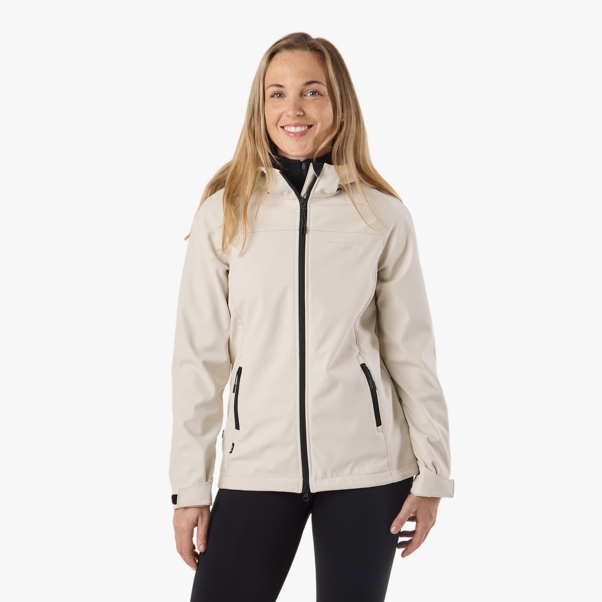 Kurtka Softshell Wędrówki Kobieta Stryn Wodoodporny