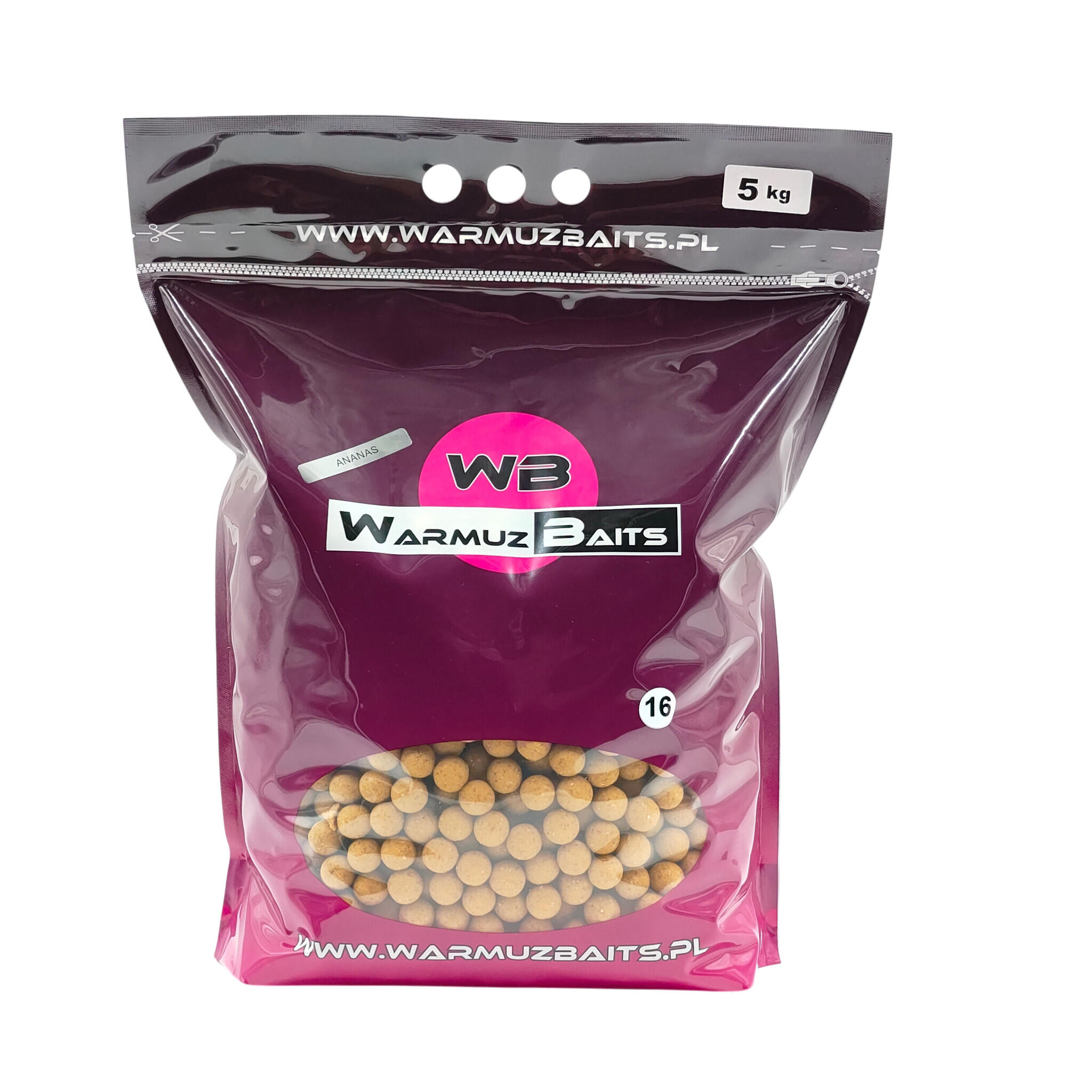 Kulki zanętowe 16mm Warmuz Baits Worek 5kg ANANAS
