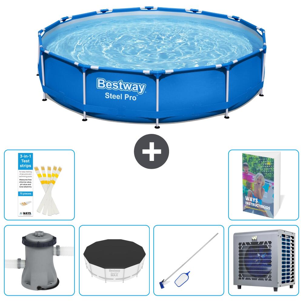 BESTWAY Basen Steel Pro Okrągły - 366x76 cm - 7-częściowy S283