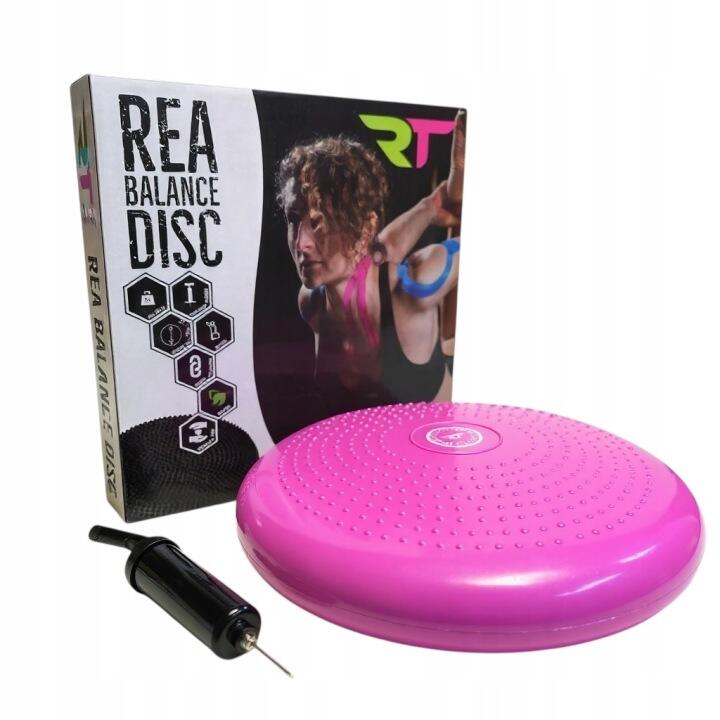 Poduszka sensomotoryczna Rea Tape Rea Balance Disc z pompką 34 cm RÓŻOWA