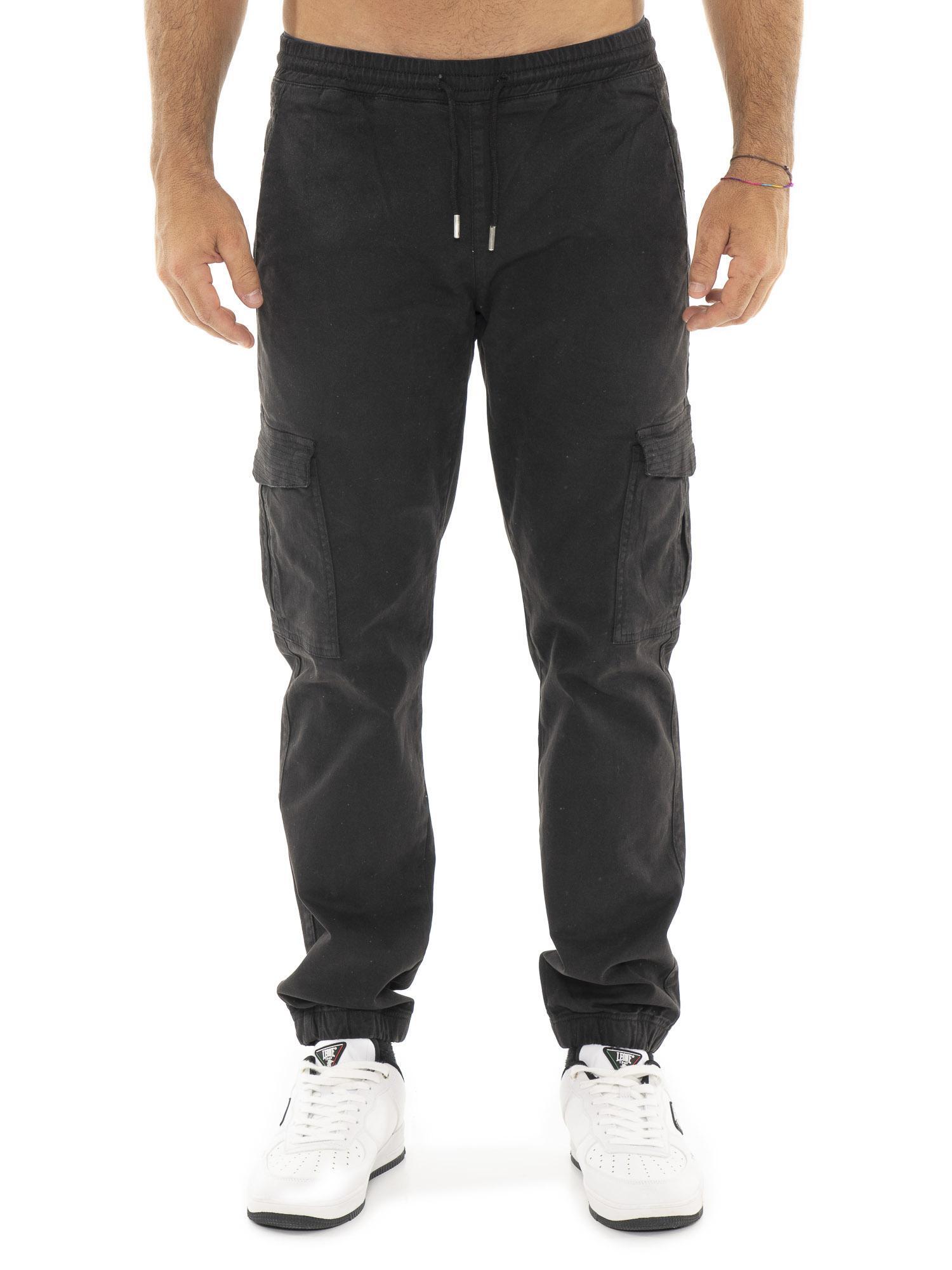 Leone 1947 Color Block Men's Twill Cargo Pants with Side Pockets