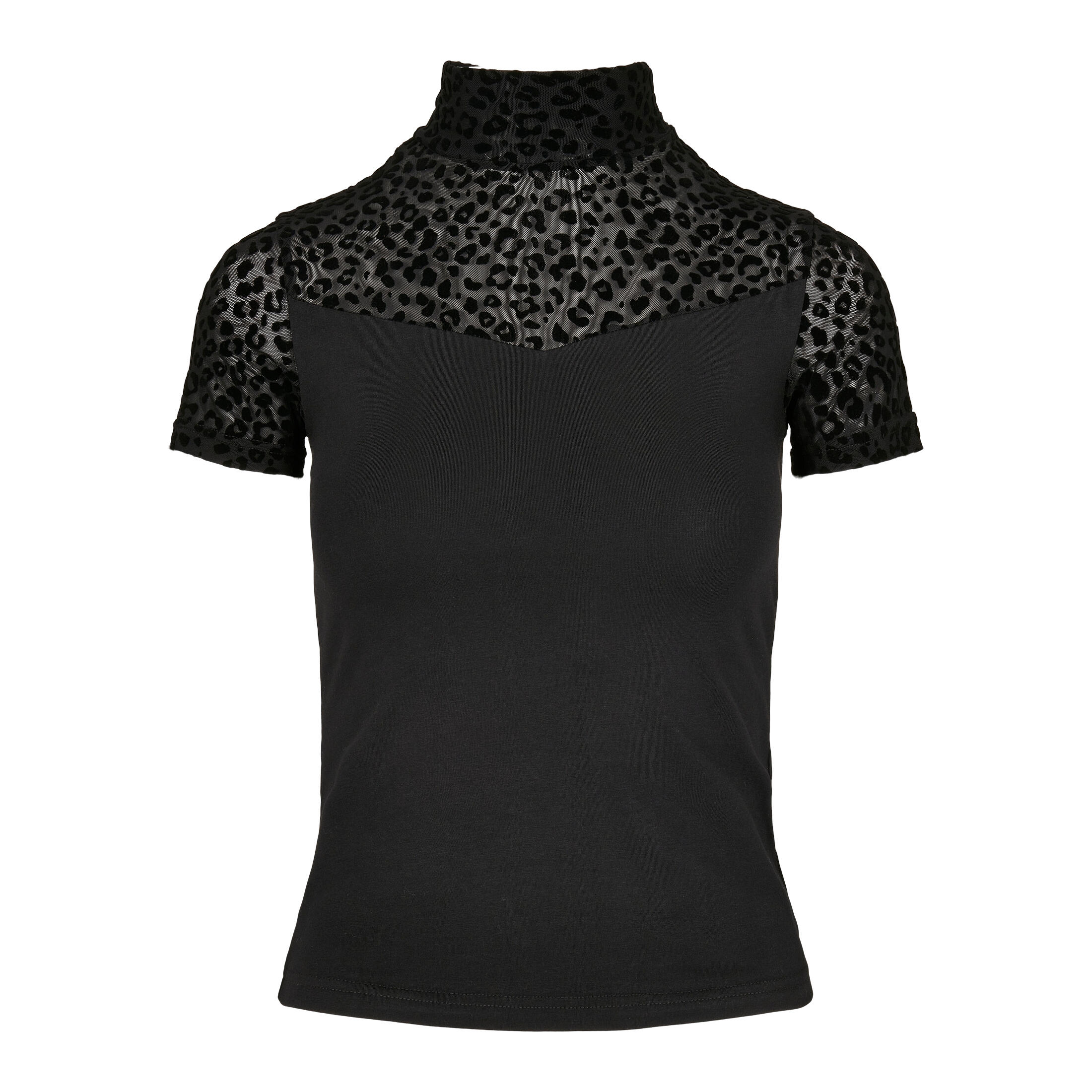 Koszulka damska Urban Classics flock lace turtleneck (Duże rozmiary)