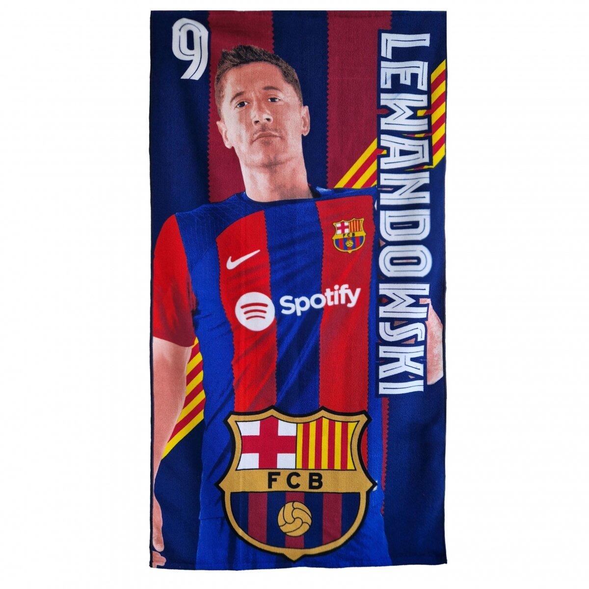 FC Barcelona ręcznik plażowy Robert Lewandowski mikrofibra 70X140 wielokolorowy