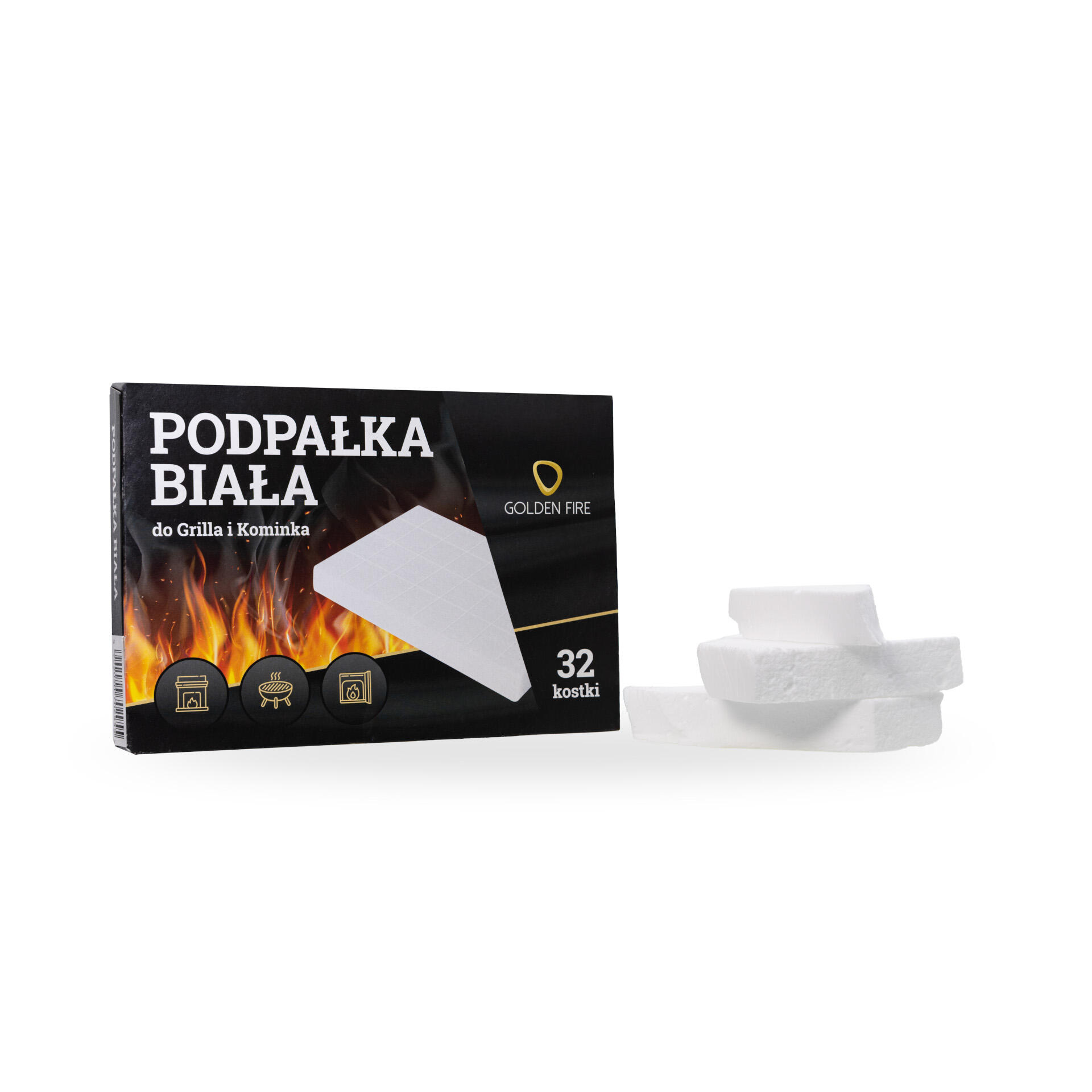 Podpałka Rozpałka Biała 32 Kostki do Grilla Kominka Pieca Ogniska