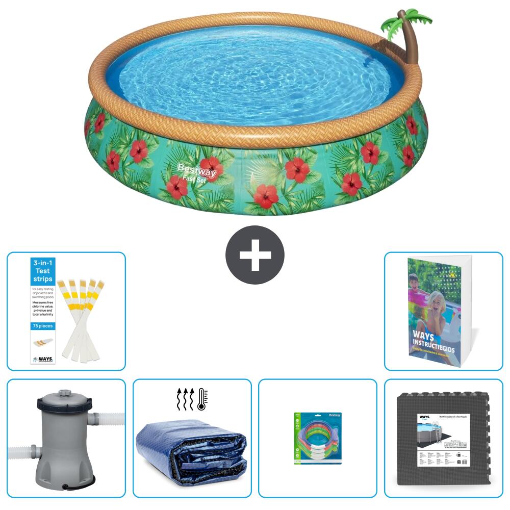 BESTWAY Basen Fast Set Okrągły - 457x84 cm - 7-częściowy S177