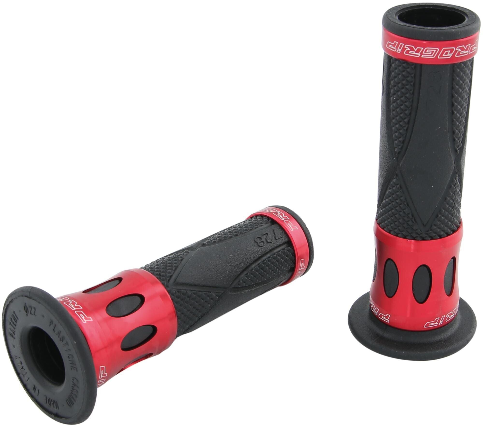 PROGRIP 728 gumowy uchwyt otwarty 122 mm, 22/25 mm, czarno-czerwony