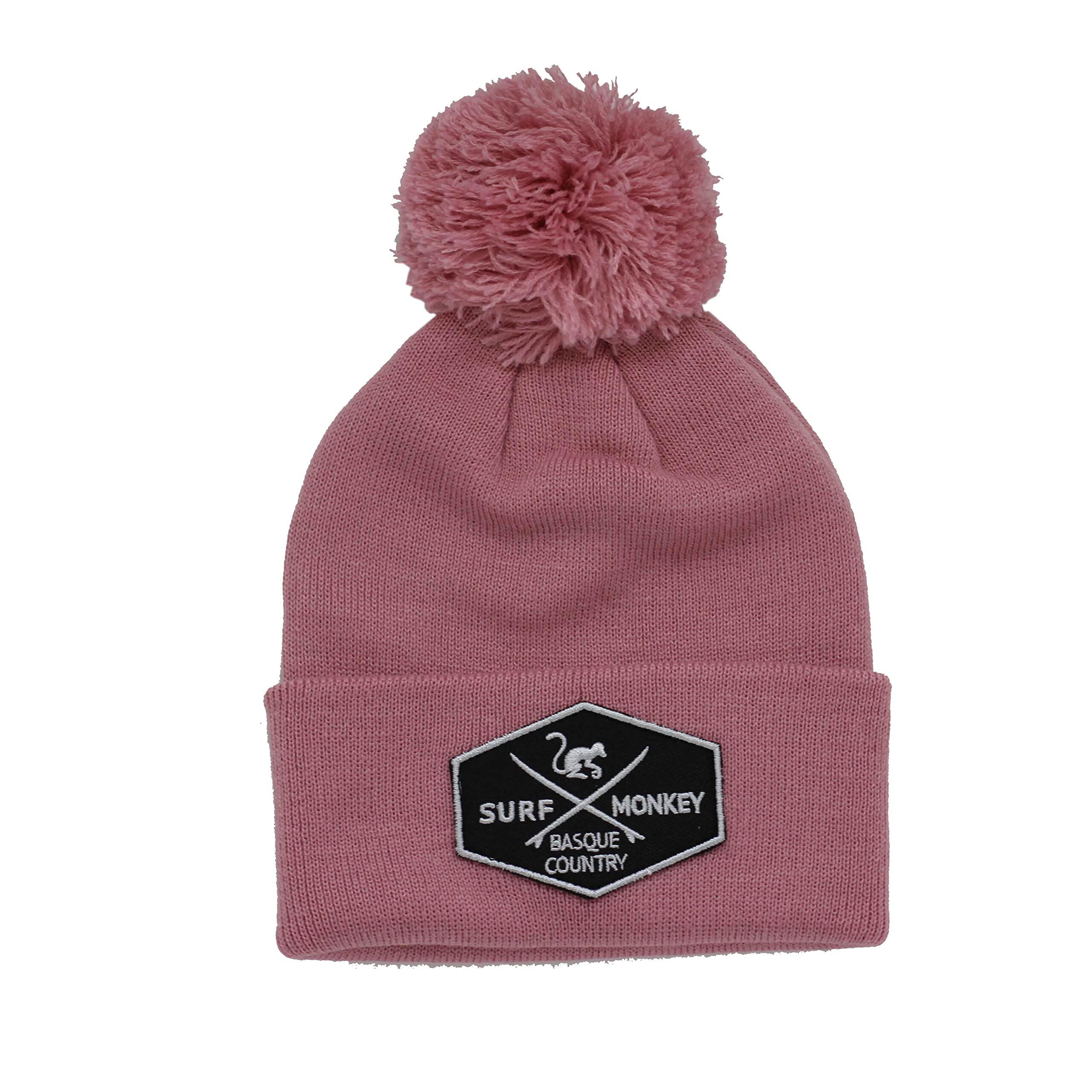Czapka beanie dla chłopców/dziewcząt – rozmiar uniwersalny – z pomponem (różowa)
