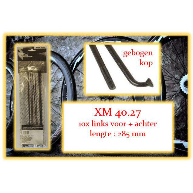 Miche szprycha 285 mm czarna kątowa główka