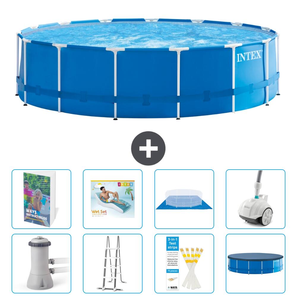 INTEX Basen ze stelażem Okrągły - 457x122 cm - 9-częściowy S584