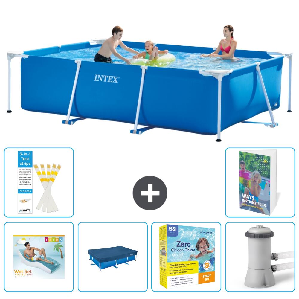 INTEX Basen ze stelażem Prostokątny - 300x200x75 cm - 7-częściowy S117