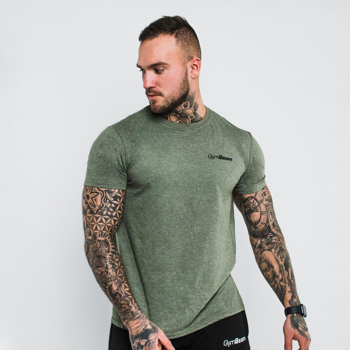 Koszulka męska fitness regular zielona Basic