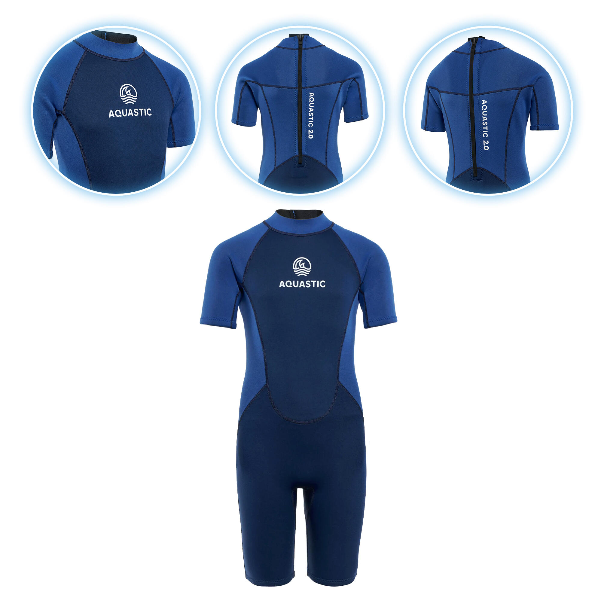 Pianka do pływania dziecięca AQUASTIC Wavey Jrb 2 mm