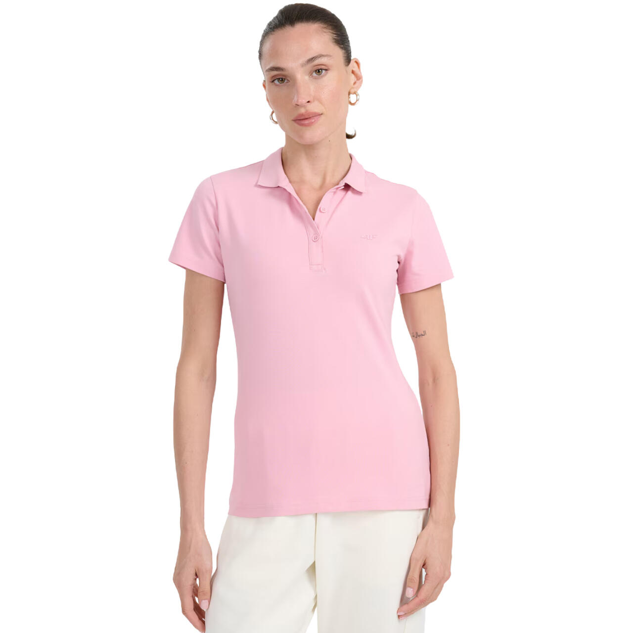 Koszulka damska polo 4F F365 jasny róż 4FWMM00TPTSF365 56S ROZMIAR L