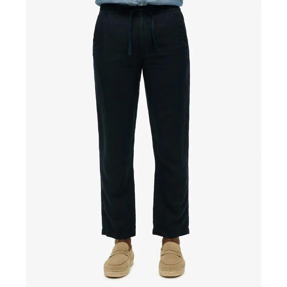 Lniane spodnie Superdry Merchant