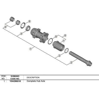 Kompletna oś piasty Shimano WH-RX570-TL-R12