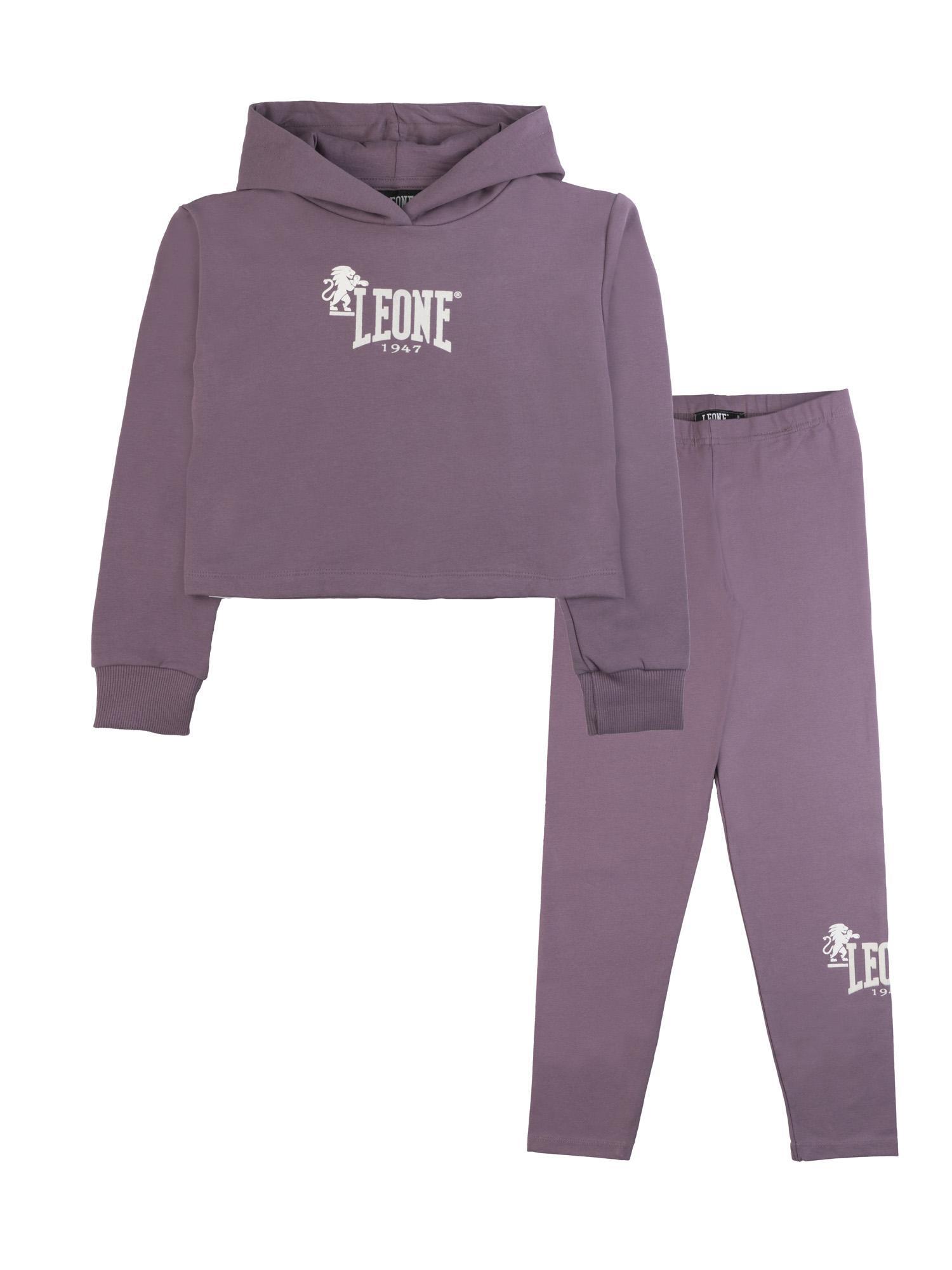 Komplet zimowy dla dziewcząt Leone 1947 Lavender, bluzy z kapturem i legginsy