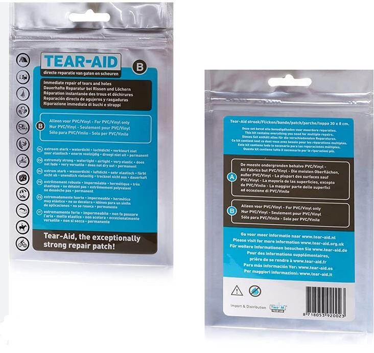 Taśma łata naprawcza do basenu kajaka materaca z PVC Tear-aid Typ B