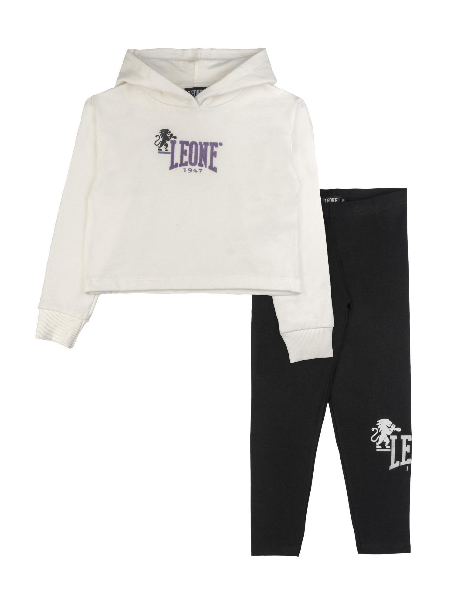 Komplet zimowy dla dziewcząt Leone 1947 Lavender, bluzy z kapturem i legginsy