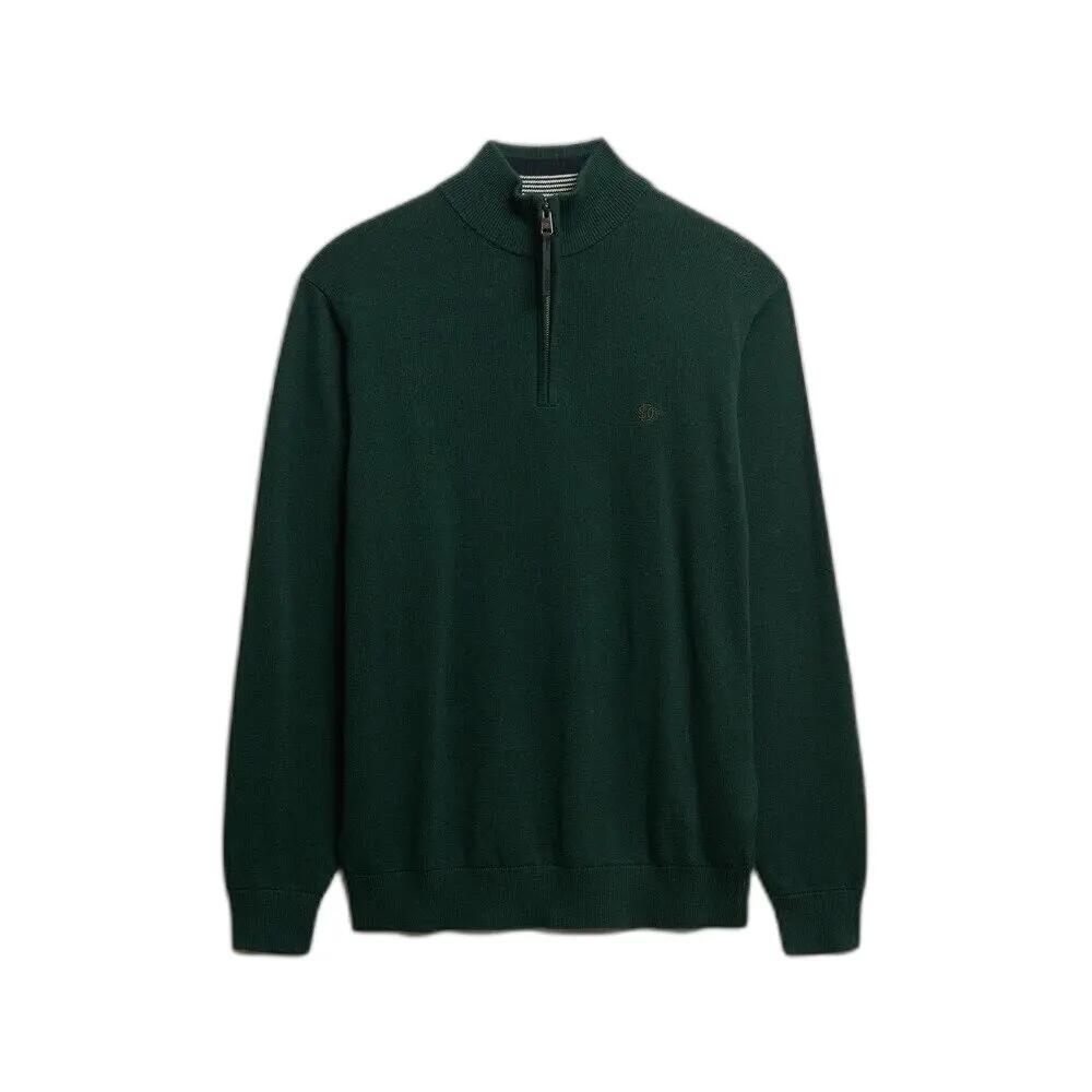 Czarny sweter z kołnierzem typu camionneur Superdry Essentials