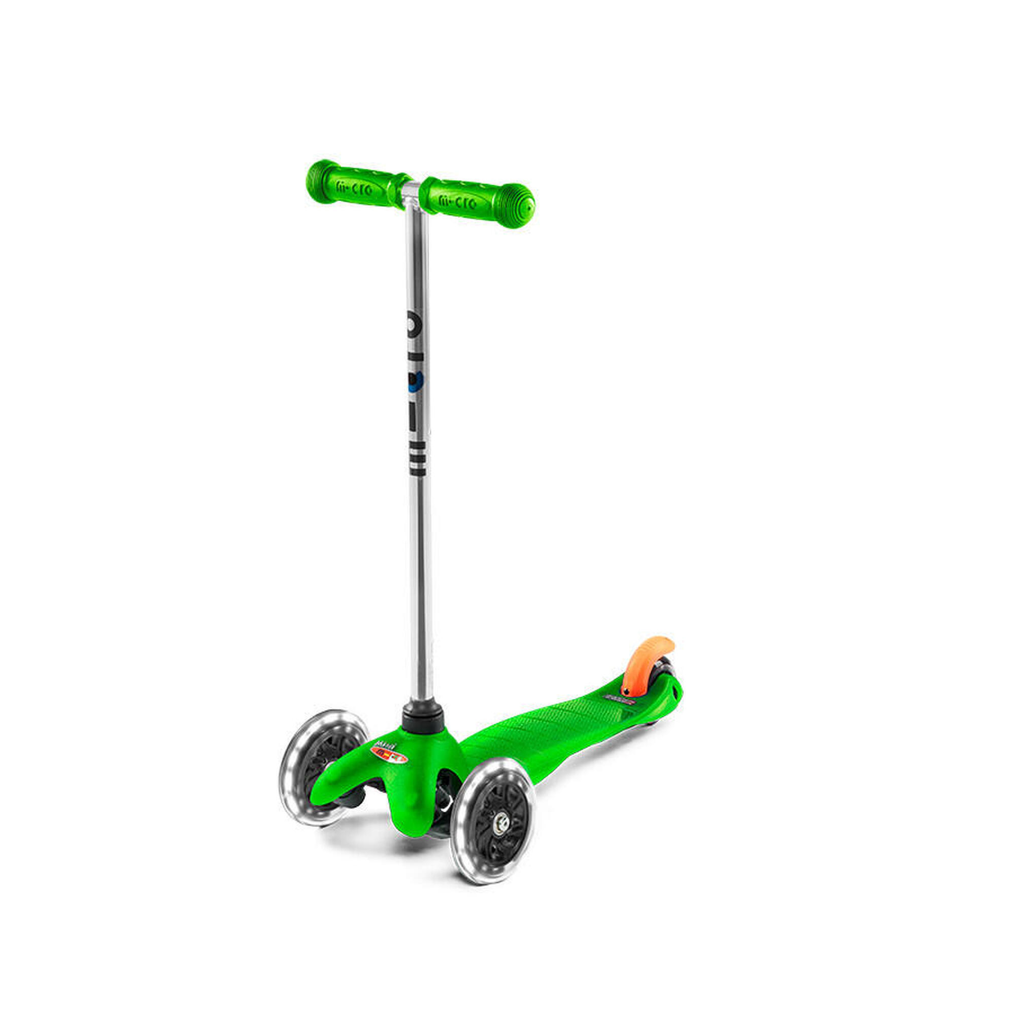 Mini Micro Classic Green LED trójkołowa hulajnoga dla dzieci z kołami LED