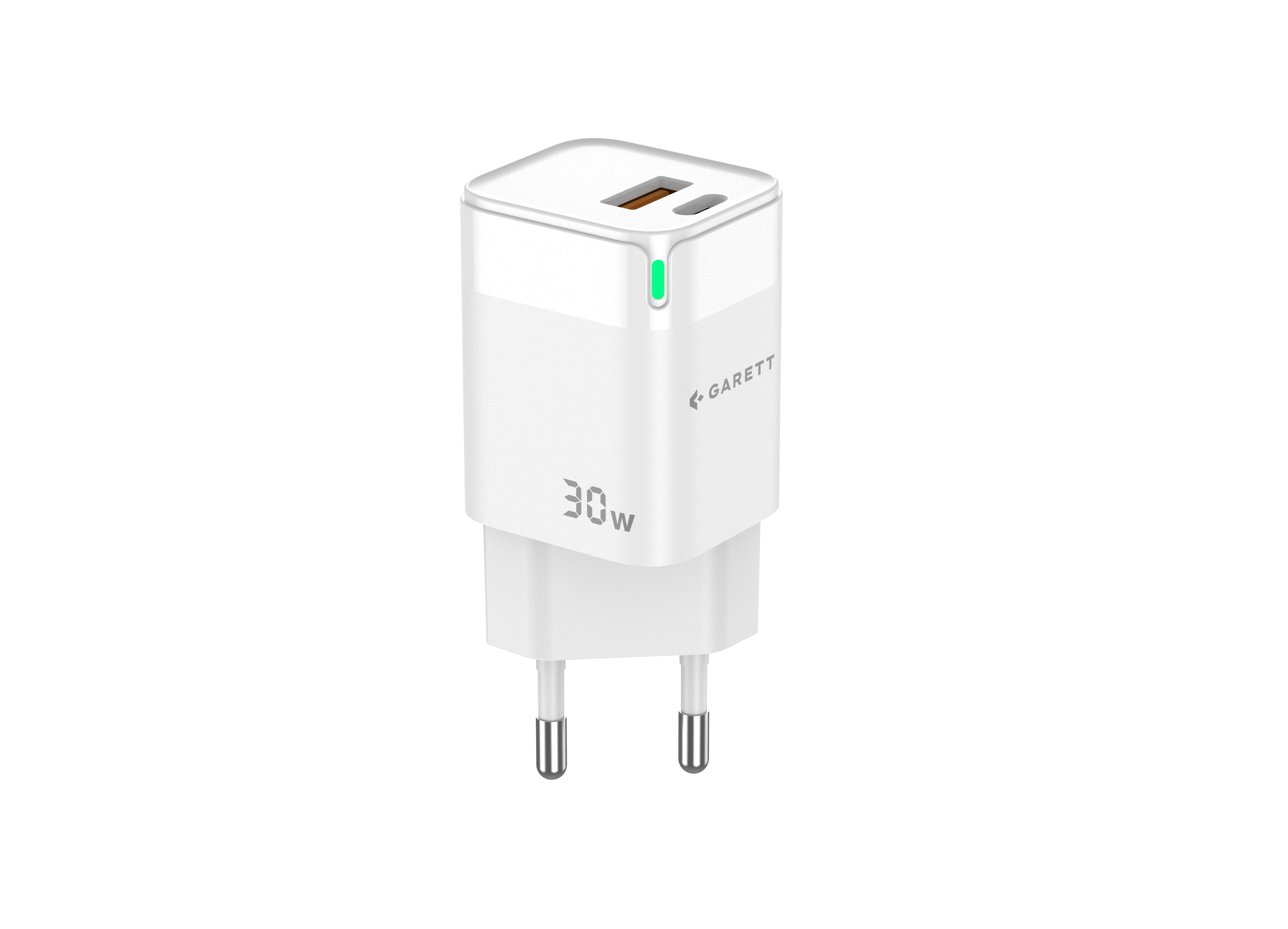 Ładowarka Garett Fast Charge 30W GaN PD QC biała