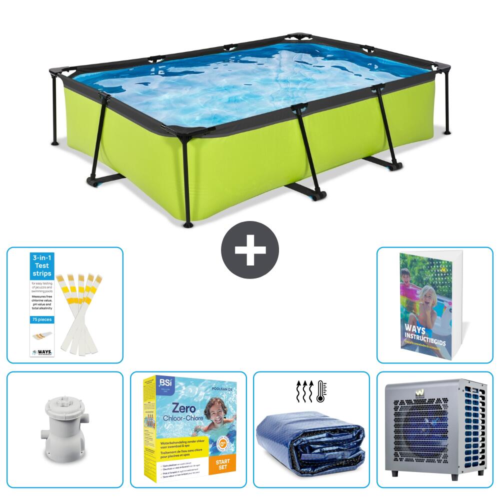 EXIT TOYS Basen Prostokątny - 300x200x65 cm - 7-częściowy S331