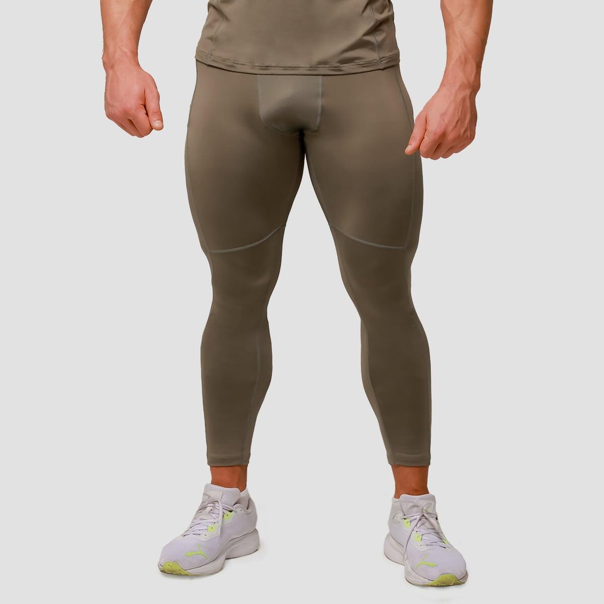 Legginsy męskie bieganie slim Pulse Vetiver